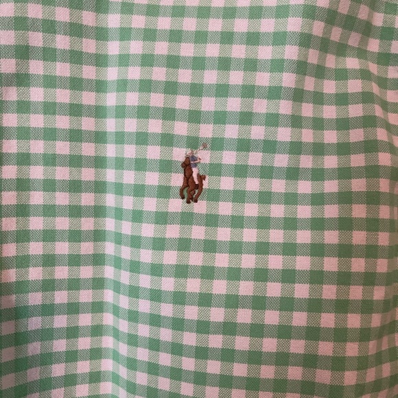 Ralph Lauren button down Oxford long sleeve checkered shirt size 14-16 - Picture 5 of 8